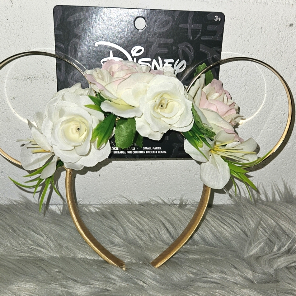 Disney Gold Floral Minnie Ears Headband